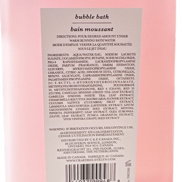 NEW Crabtree & Evelyn ROSEWATER Bubble Bath 🫧 🛀 🫧 - Picture 4 of 4